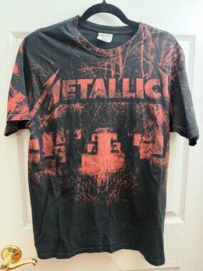 Vintage Y2K 2008 Metallica Master Of Puppets Mens AOP Red Graphic Shirt Rare